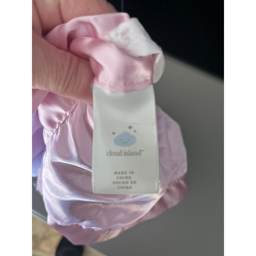 Cloud Island Baby Lovey‎ Security Blanket Pink Satin Ruffle Cloud Tag